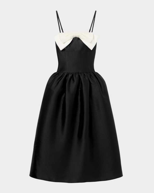 Taffeta Bow Midi Dress